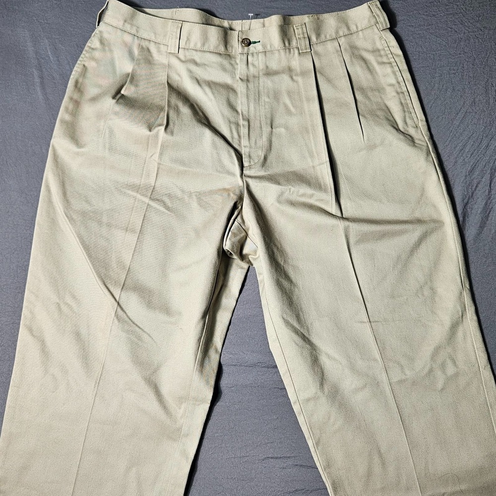 Tommy Hilfiger Tommy Traveler Mens Khaki Pleated Chino Pants 38x32 NWT